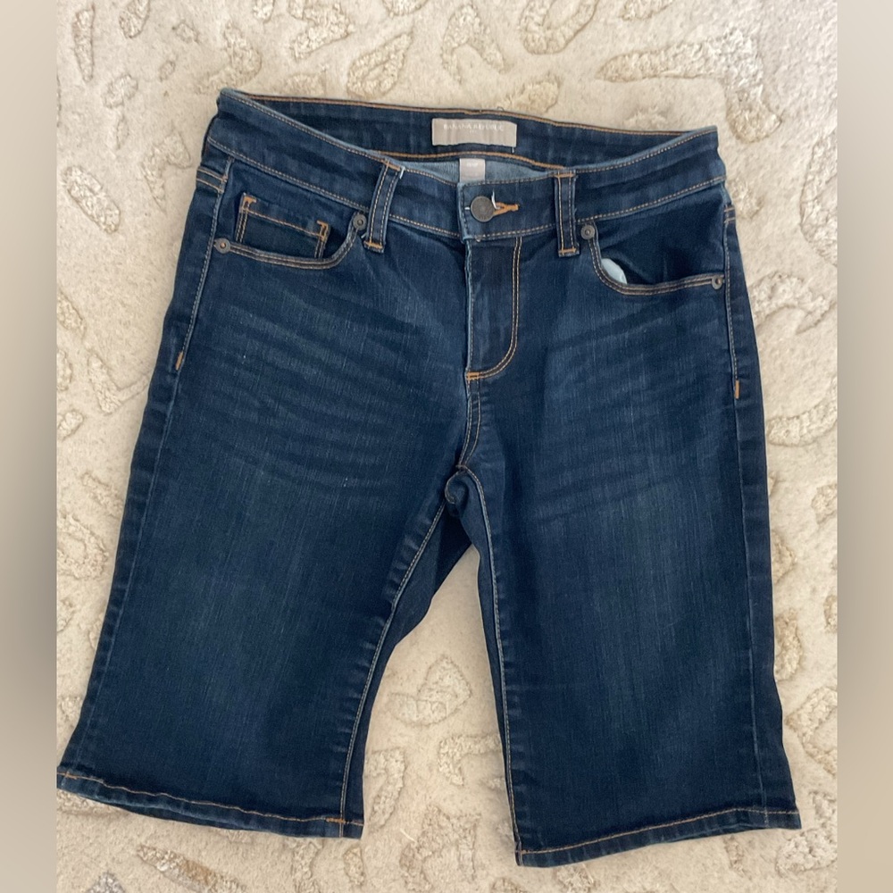 Banana Republic Petite Long Dark Blue Jean Shorts